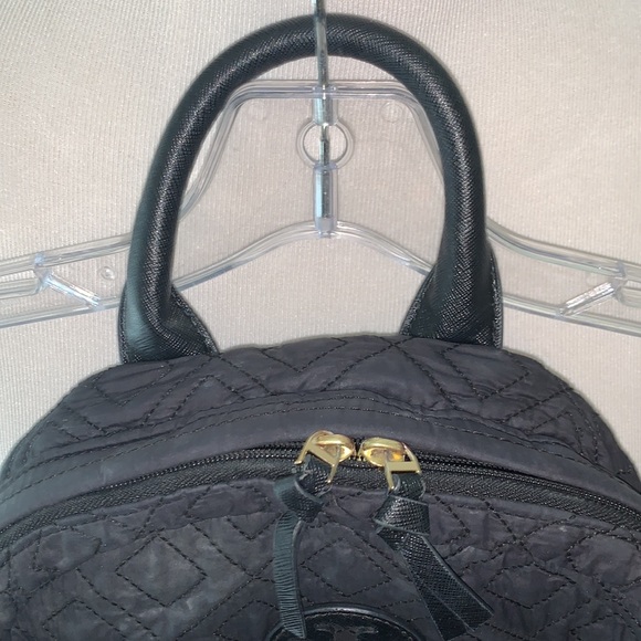 TORY BURCH GORGEOUS JET BLACK QUILTED BACKPACK - Picture 6 of 11